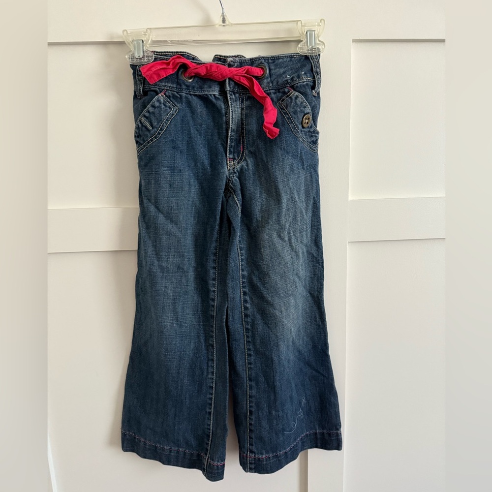 Girls Denim Jeans with Pink Belt